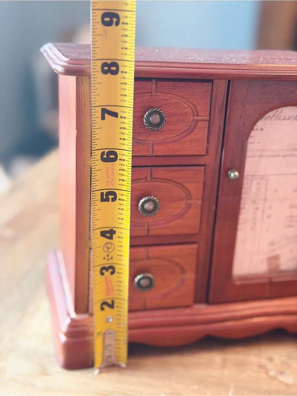 Vintage Wooden 3 Drawer Jewelry Box. Classic | Heritage | Heirloom | Keepsake